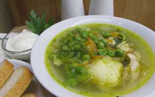 Суп с брокколи и курицей