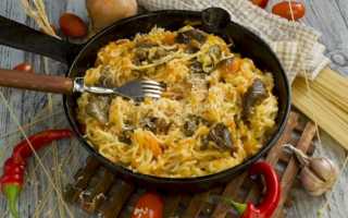 Макароны с опятами