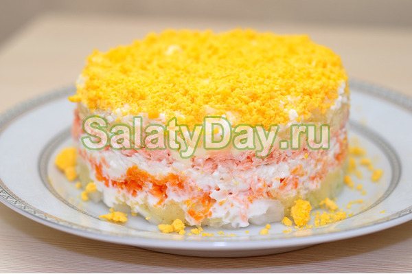 Классический салат «Мимоза» без добавления картофеля