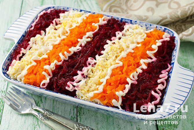 Салат «Мой генерал» с мясом и вареными овощами